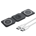 Carregador 3 em 1 por Indução Dobrável para Celular, Smartwatch e AirPods - vipzio