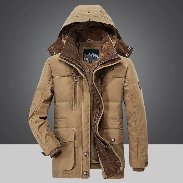 Casaco pele Grossa para Inverno - Masculino Inverno Floresca Caquí PP