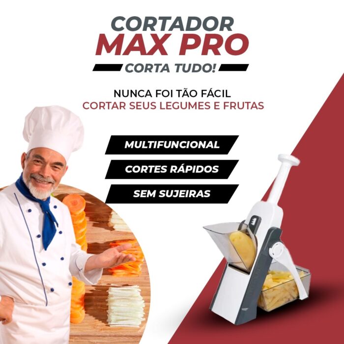 Cortador Max Pro - Corta TUDO - Fatiador de Legumes, Frutas e Vegetais! - vipzio