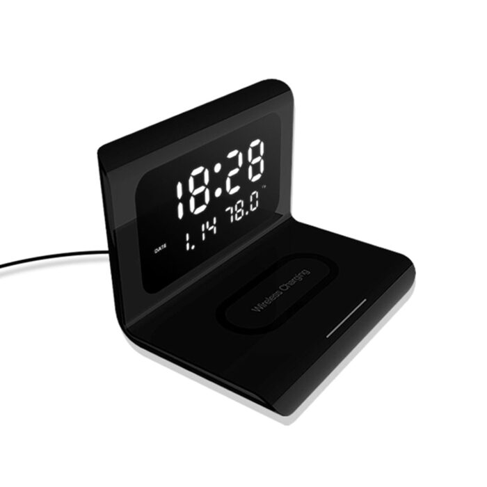 DigitalStation 4 em 1 Multifuncional - Carregador por Indução, Hora, Calendário e Temperatura - vipzio