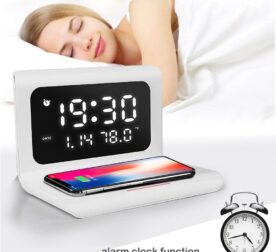 DigitalStation 4 em 1 Multifuncional - Carregador por Indução, Hora, Calendário e Temperatura - vipzio