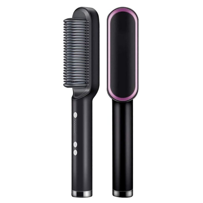 Escova Alisadora 5 em 1 - Alisa, Seca, Hidrata, Modela e Anti-Frizz - - vipzio