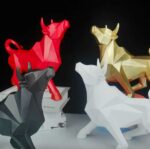 Escultura Abstrata Touro em Resina - vipzio