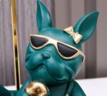 Escultura Aparador Bulldog Francês Casal Mordomo - vipzio