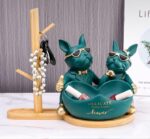 Escultura Aparador Bulldog Francês Casal Mordomo - vipzio