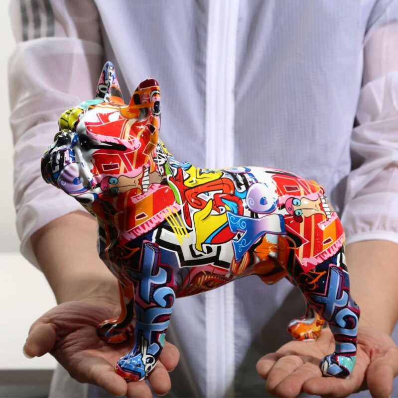 Escultura Bulldog Francês Grafite Street & Colors - vipzio