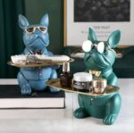Escultura Bulldog Francês Mordomo Aparador Chaves Controle Remoto - vipzio