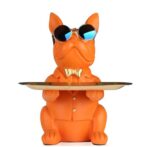 Escultura Bulldog Francês Mordomo Aparador Chaves Controle Remoto - vipzio