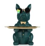 Escultura Bulldog Francês Mordomo Aparador Chaves Controle Remoto - vipzio