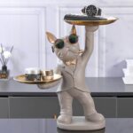 Escultura Bulldog Francês Mordomo Divertido Aparador de Chaves Controle - vipzio