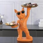 Escultura Bulldog Francês Mordomo Divertido Aparador de Chaves Controle - vipzio