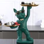 Escultura Bulldog Francês Mordomo Divertido Aparador de Chaves Controle - vipzio