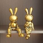 Escultura Coelho Divertido (O Par) - vipzio