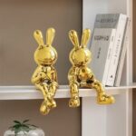 Escultura Coelho Divertido (O Par) - vipzio