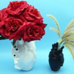 Escultura Coração de Vaso em Resina - vipzio