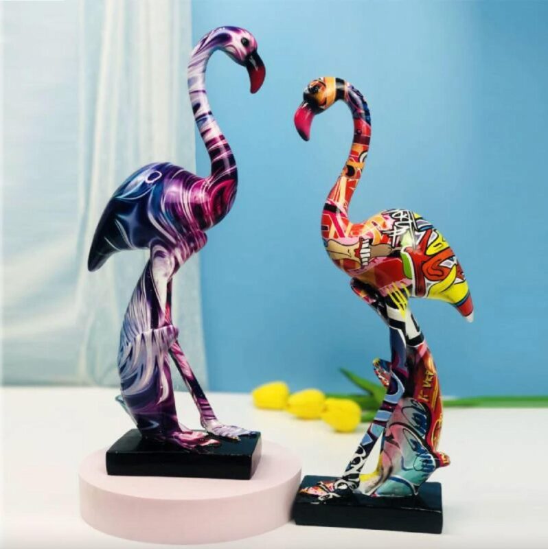 Escultura Flamingo Grafite Street & Colors - vipzio