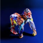Escultura Gorila Idiamin Grafite Street & Colors - vipzio