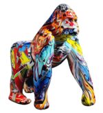 Escultura Gorila Idiamin Grafite Street & Colors - vipzio