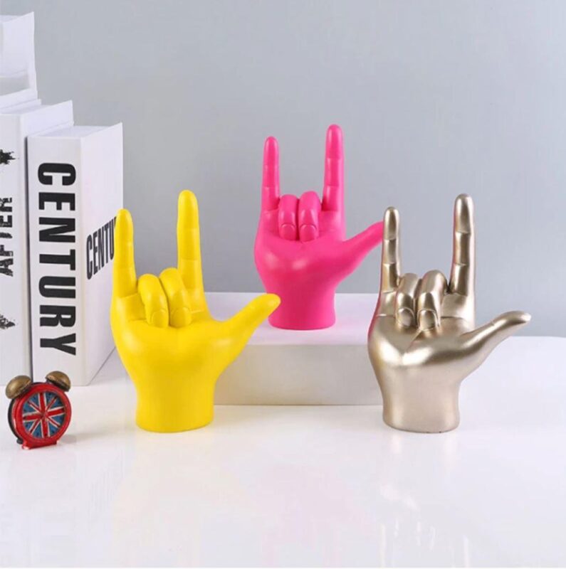 Escultura Libras I Love You (Linguagem de Sinais) - vipzio