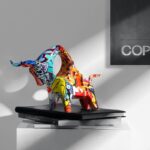 Escultura Touro Vazado Grafite Street & Colors - vipzio