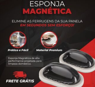 Esponja Magnética - Esponja que tira Ferrugem de Panelas - vipzio
