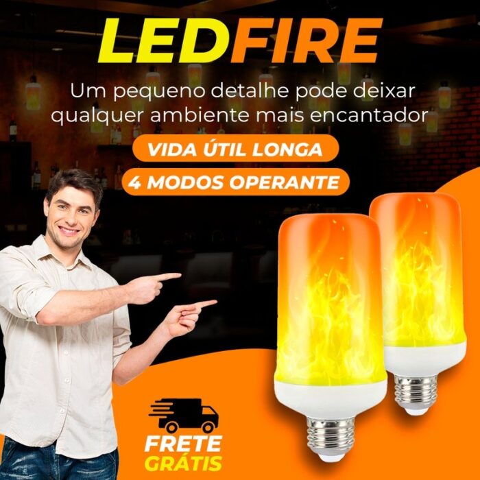 Flame LED - Lâmpada que simula Fogo - vipzio