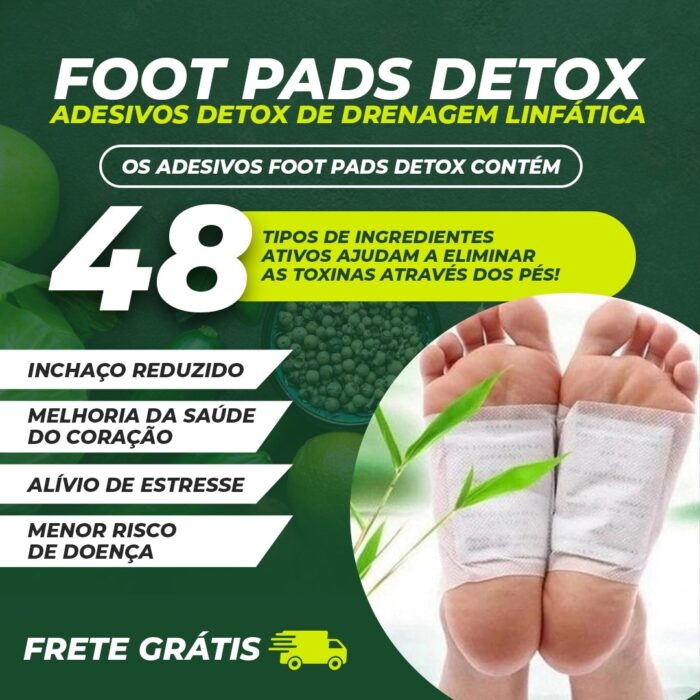 Foot Pads Detox - Adesivos Detox de Drenagem Linfática - vipzio