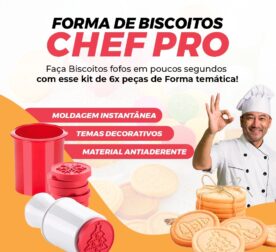 Forma de Biscoitos Chef PRO - Forma para fazer biscoito Caseiro - vipzio