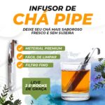 Infusor de Chá Pipe - Infusor de Chá do tipo Bastão em Aço Inox - vipzio