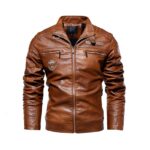 Jaqueta de Couro Masculina - General Boss Inverno Floresca Marrom P