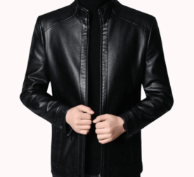 Jaqueta de Couro Masculina Moderna PRODUTO 01 Floresca Preto P