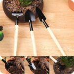 Kit com 3 Ferramentas em madeira para Jardinagem - vipzio