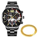 Kit Gold - Relógio + Pulseira Dourada - vipzio