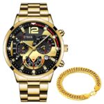 Kit Gold - Relógio + Pulseira Dourada - vipzio