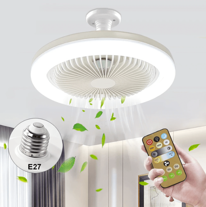 Lâmpada Led Max 2 em 1 [ULTRA POTENTE] Luminária Ventilador Floresca 1 unidade + brinde