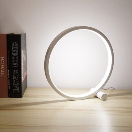 Luminária Minimalista de Mesa Circular Touch LED (25cm) - vipzio