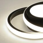 Luminária de Teto Plafon Sobrepor em Led Circular Duplo para Quarto Sala - vipzio