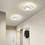 Luminária de Teto Plafon Sobrepor em Led Quadrado Duplo para Quarto Sala - vipzio