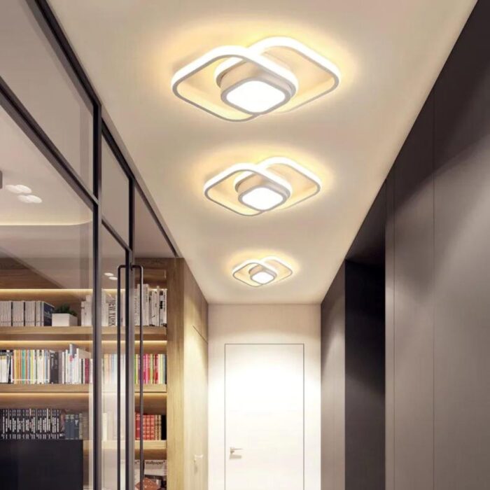 Luminária de Teto Plafon Sobrepor em Led Quadrado Duplo para Quarto Sala - vipzio