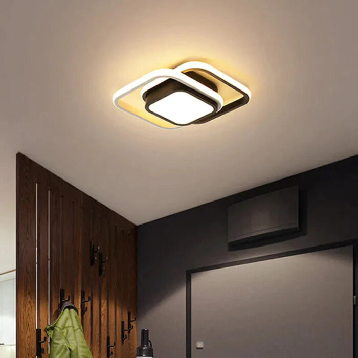 Luminária de Teto Plafon Sobrepor em Led Quadrado Duplo para Quarto Sala - vipzio
