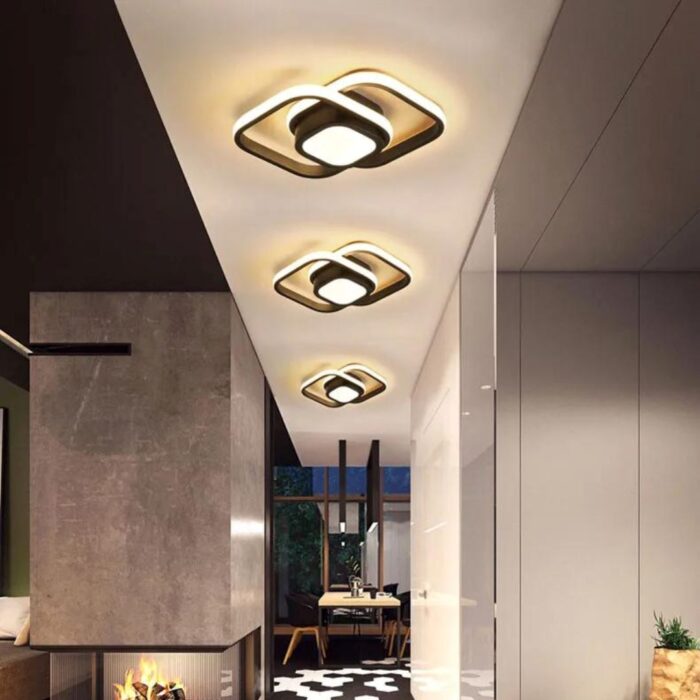 Luminária de Teto Plafon Sobrepor em Led Quadrado Duplo para Quarto Sala - vipzio