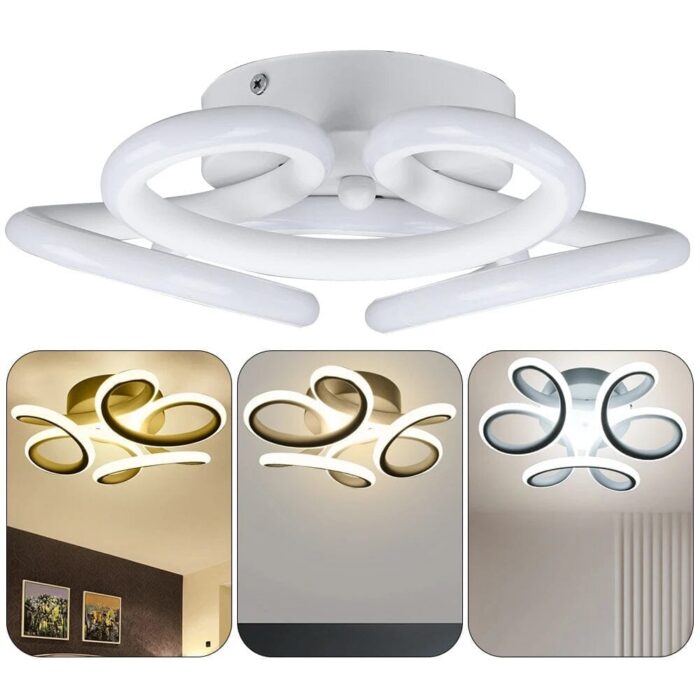 Luminária de Teto Plafon Sobrepor Flower para Quarto Sala (26cm) - vipzio