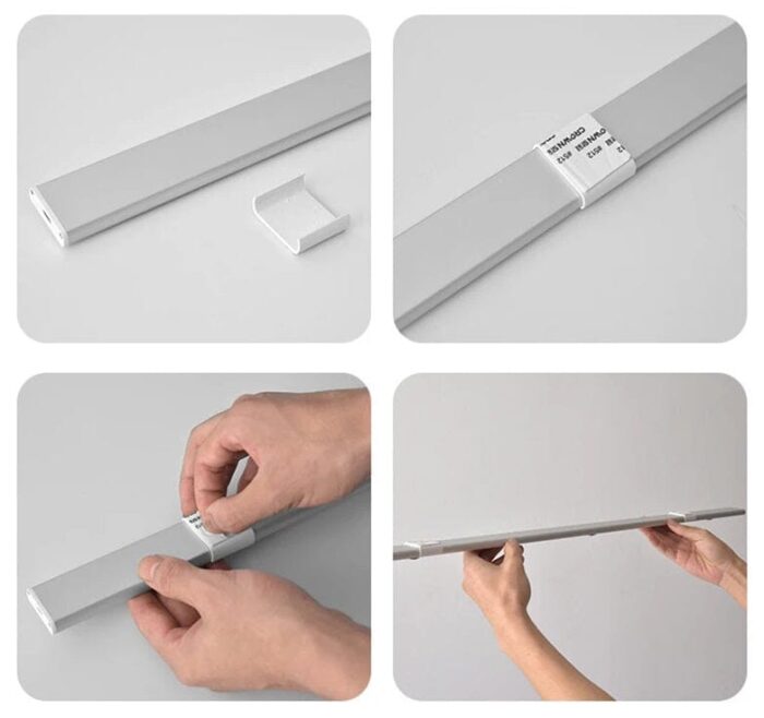 Luminária Tubular Flat com Sensor Led Slim (55 e 40cm) - vipzio