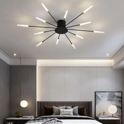 Lustre Luminária de Teto Nórdico Sputnik de Led (12 hastes) - vipzio