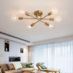 Lustre Luminária de Teto Sputnik Dourado (06 lâmpadas) - vipzio