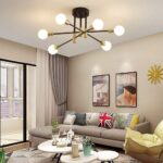 Lustre Luminária de Teto Sputnik Dourado (06 lâmpadas) - vipzio