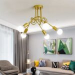 Lustre Luminária de Teto Sputnik Entrelaçado (3 e 5 hastes) para Quarto Sala - vipzio