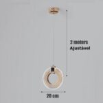 Lustre Pendente de Luxo Cristal Circular - vipzio