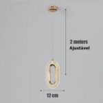 Lustre Pendente de Luxo Cristal Oval - vipzio