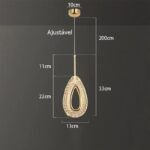 Lustre Pendente de Luxo em Gota Cristal - vipzio